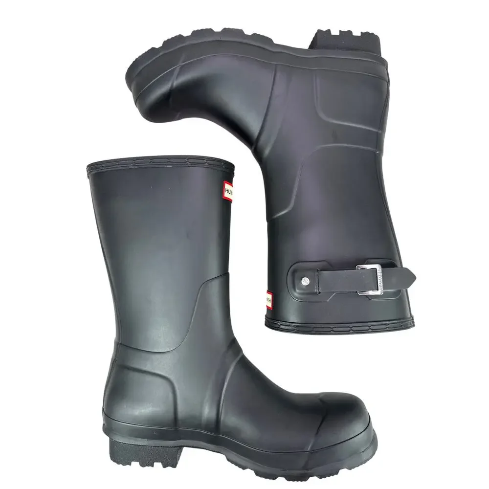 Hunter‎ Original Short Rubber Rain Boots Mens 10 Black WP Adjustable Buckle